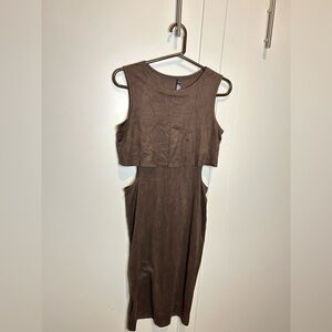 Elegant Brown Sleeveless Dress